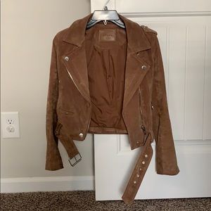 Blanknyc moto suede jacket in size XS color brown
